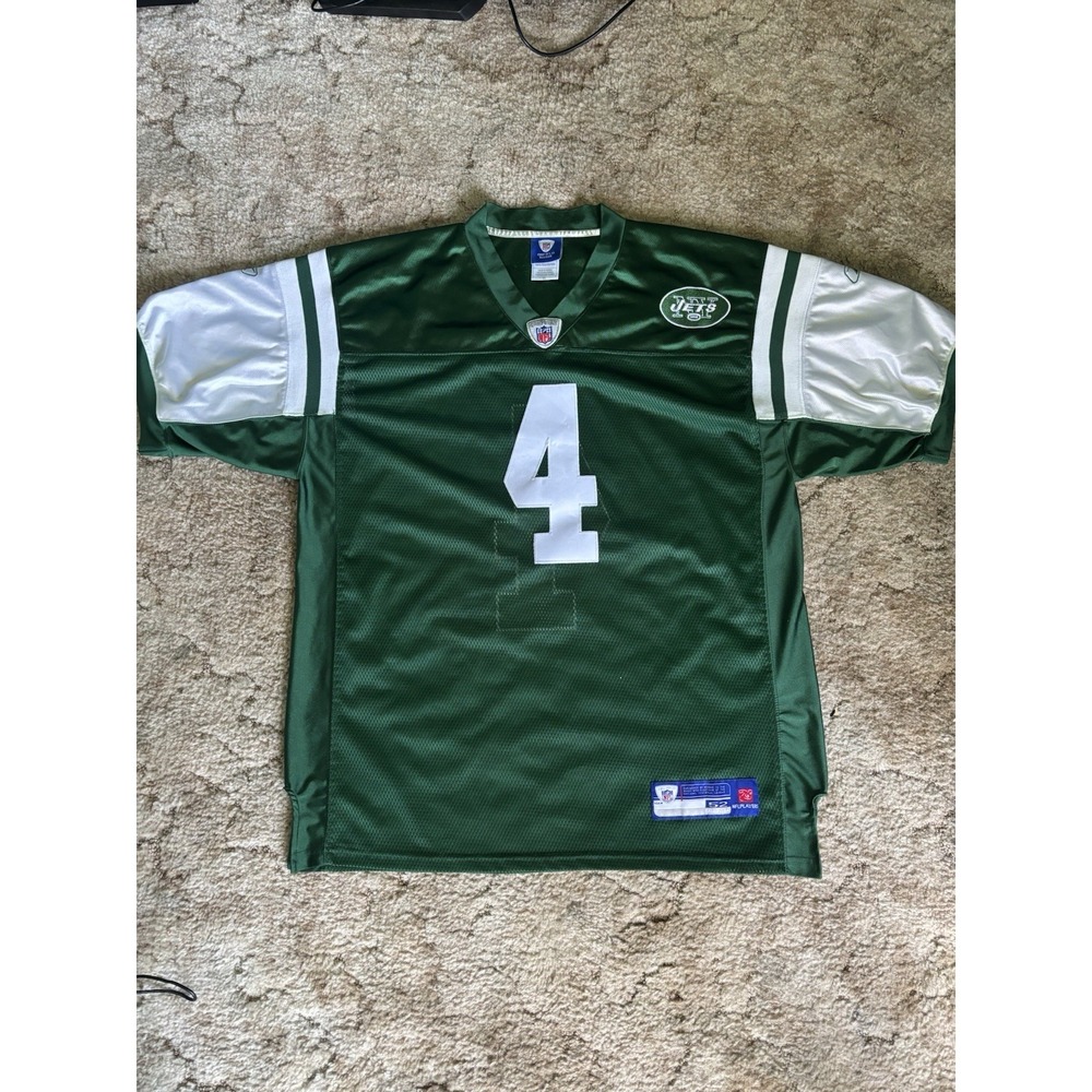 VTG Brett Favre New York Jets Reebok Jersey Size 52 Green NFL Football #4